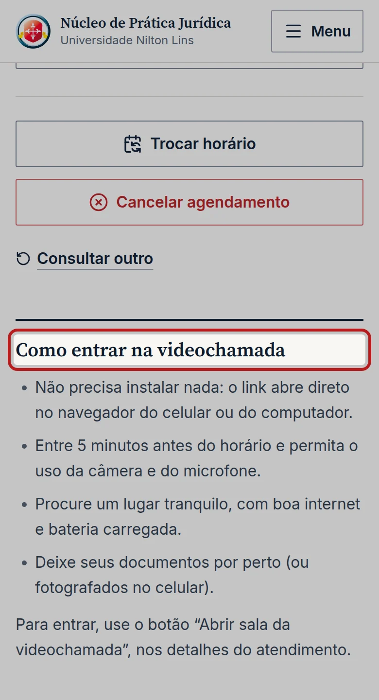 Tela do passo 1: Procure um lugar tranquilo, com boa internet e a bateria carregada. Deixe seus documentos por perto (ou fotografados no celular).